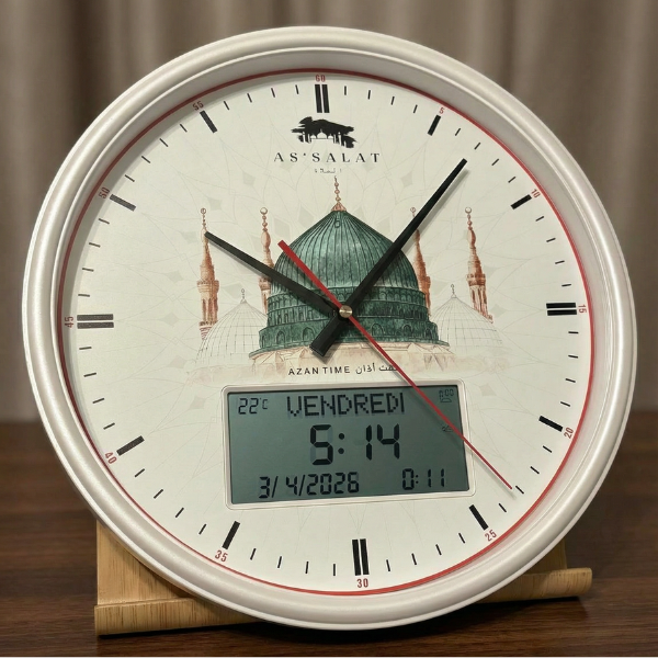 Horloge Adhan Blanche Masjid An-Nabawi