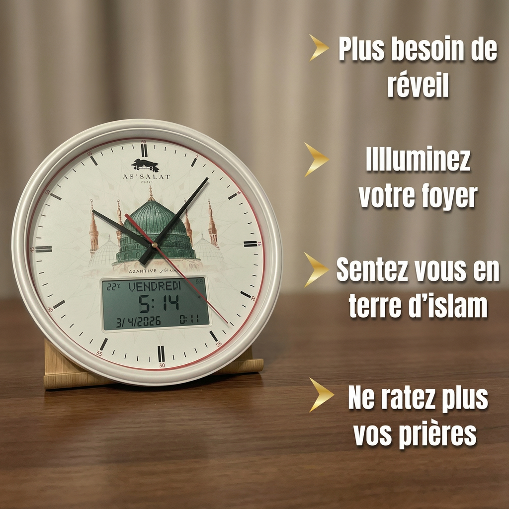 Horloge Adhan Blanche Masjid An-Nabawi